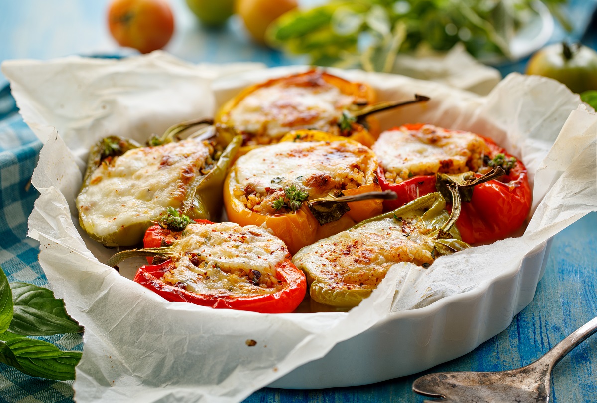 Zapiekana papryka z serem i linguine